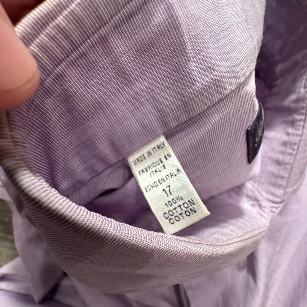 Ralph Lauren Shirt Mens 17 Purple Label Pink French Cuff Italy Cotton Old Money